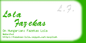 lola fazekas business card